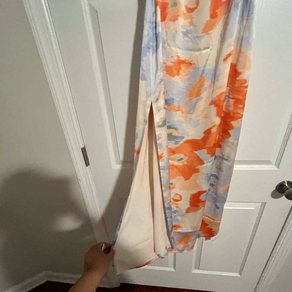 Abercrombie and Fitch Floral Maxi dress with straps - Orange & Cream - Picture 5 of 12